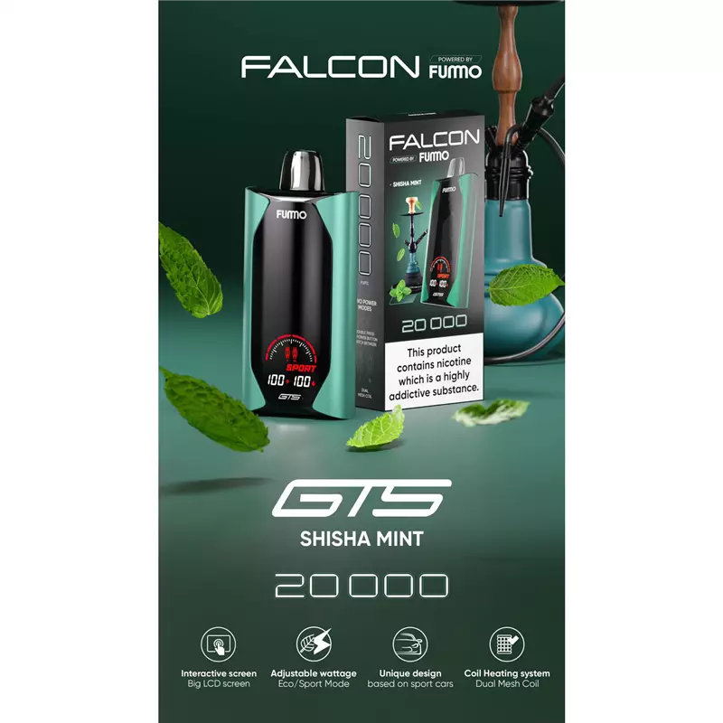 پاد یکبار مصرف فومو نعنا قلیانی FUMMO FALCON SHISHA MINT 20000