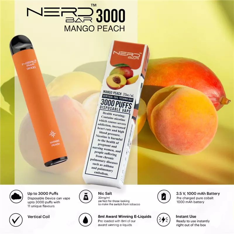 پاد یکبار مصرف نرد هلو انبه NERD mango peach 3000
