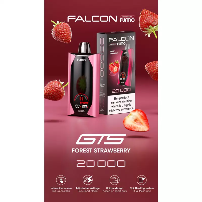 پاد یکبار مصرف فومو توت فرنگی FUMMO FALCON FOREST STRAWBERRY 20000