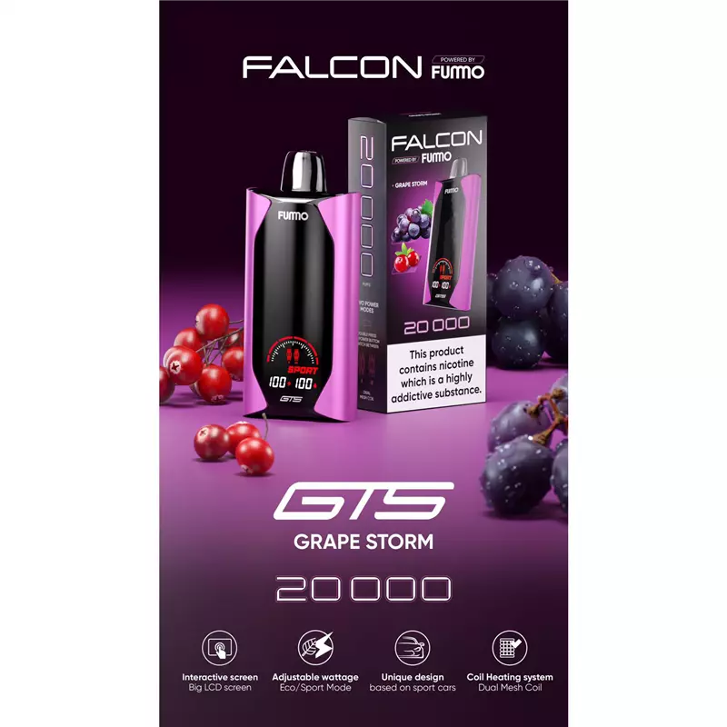 پاد یکبار مصرف فومو انگور بری FUMMO FALCON GRAPE STORM 20000