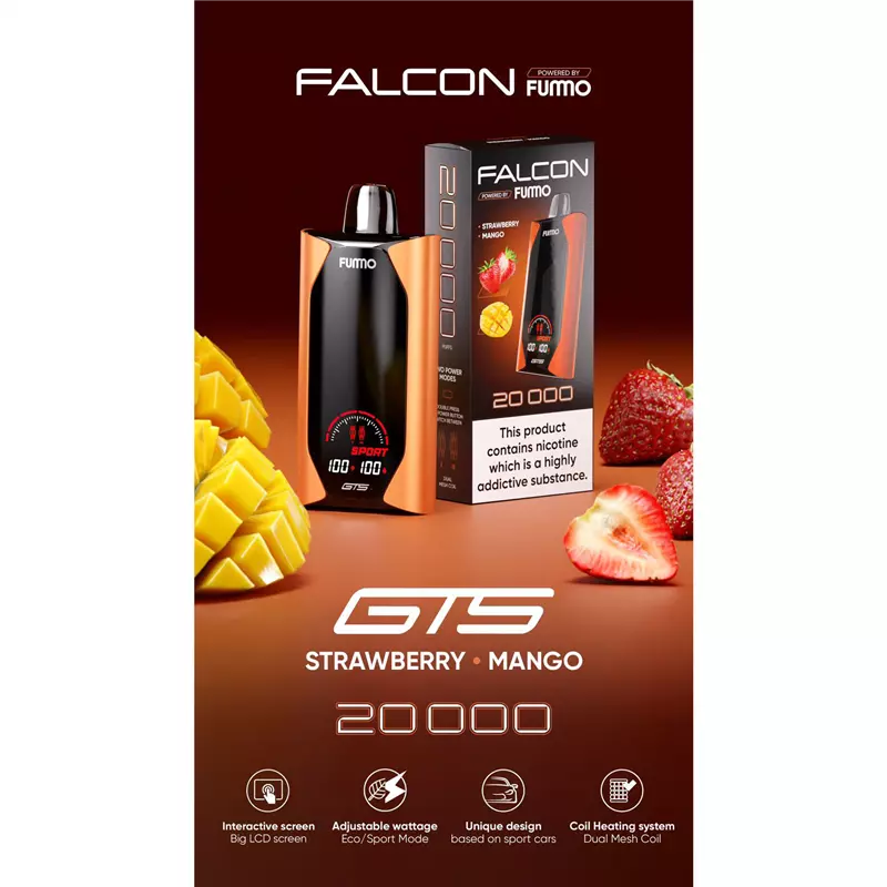 پاد یکبار مصرف فومو توت فرنگی انبه FUMMO FALCON STRAWBERRY MANGO 20000