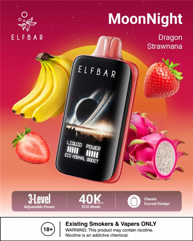 پاد یکبار مصرف الفبار دراگون توت فرنگی موز 40000 ElFBAR DRAGON STAWNANA