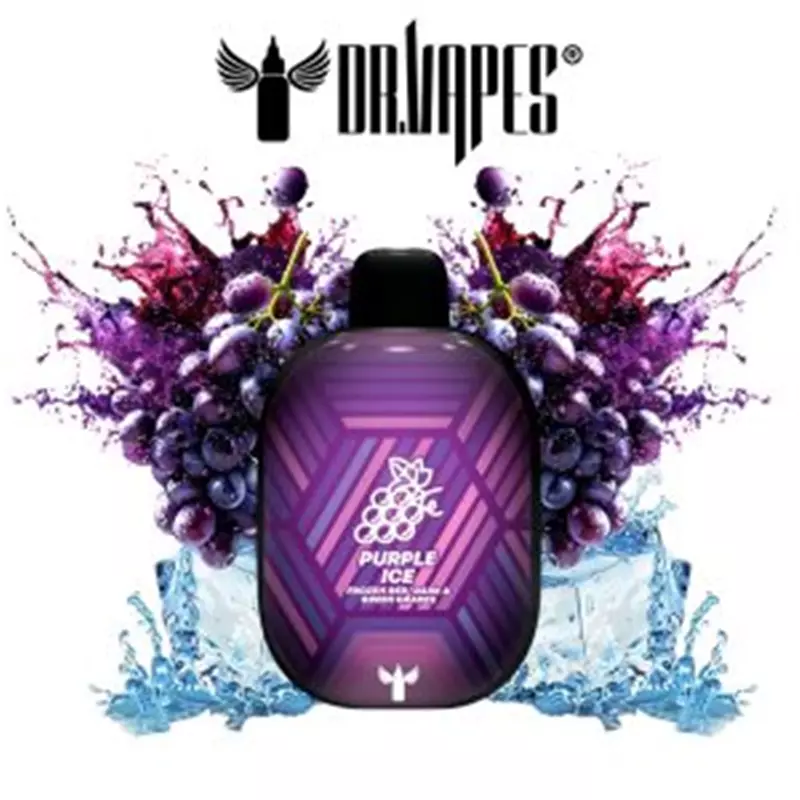 پاد یکبار مصرف دکتر ویپ انگور سیاه و سفید یخ DRVAPE PURPPLE ICE 5500