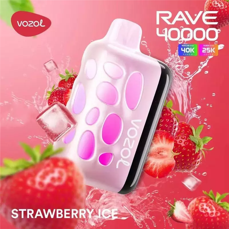 پاد یکبار مصرف ووزول توت فرنگی یخ VOZOL STRAWBERRY ICE 40000