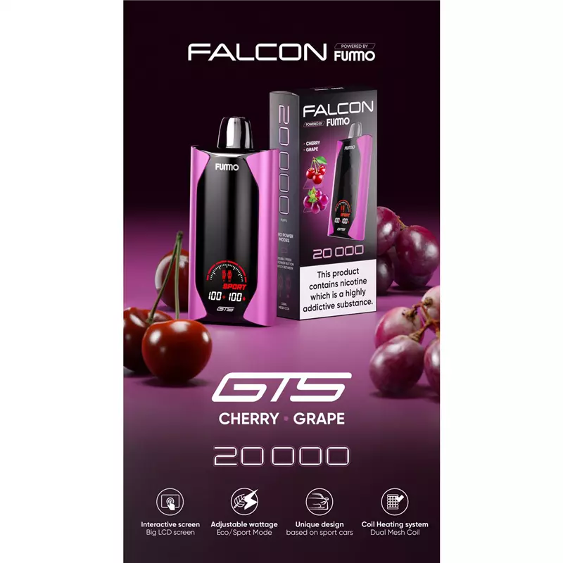 پاد یکبار مصرف فومو انگور آلبالو FUMMO FALCON CHERRY GRAPE 20000